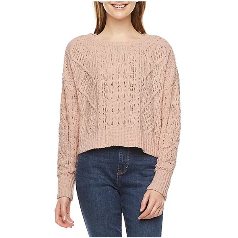 Junior's sweater 3XL Arizona Jean co. PINK crew neck pullover